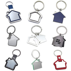 Porte-clés personnalisé de haute qualité avec logo gravé, pour agent <span class=keywords><strong>immobilier</strong></span>, porte-clés en métal vierge en forme de maison, sublimation - Product Image 3