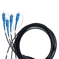 Kabel Patch Fiber Optik Armored SC/UPC 4 Channel Simplex OS2 Hitam Panjang Custom