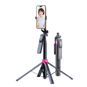 Perche à selfie SS1 de haute qualité, <span class=keywords><strong>trépied</strong></span> miniature stable en alliage d'aluminium de 1,65 m, directement de l'usine pour appareil photo, perche à selfie multifonctionnelle - Product Image 1