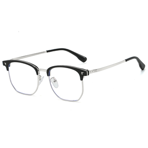 Tr90 Nử<span class=keywords><strong>a</strong></span> Khung Kim Loại Kính Mắt Với Vuông Mũi Pad Chất Lượng Cao Unisex Lông Mày Khung Cho Nam Giới Và Phụ Nữ Mới Phong Cách Kinh Doanh - Product Image 4