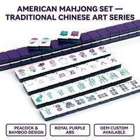 Mahjong de Luxe Moderne de Haute Qualité, Mini Portable, Tuiles en Acrylique à Quatre Couches, Motif à Points Assorti aux Couleurs, Fait Main, 4 Joueurs, Style Européen