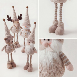Poupée de Noël en peluche LANJO, figurine de renne, bonhomme de neige, ours, avec chapeau en tricot, décoration - Product Image 5