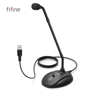 Fifine K052工作室USB冷凝器鹅颈Microfono带金属底座，用于会议流媒体YouTube播客