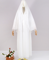 Abaya Cardigan Femme 2026 avec Foulard, Robe Longue Kaftan Marocain Jalabiya pour Fêtes Musulmanes de l'Aïd à Dubaï et Occasions Spéciales du Ramadan