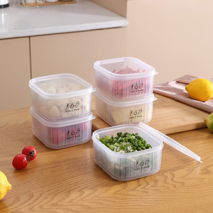 Food Storage Container Square Transparent PP Clip On Lid For Vegetables Garlic Ginger Onions - Product Image 1