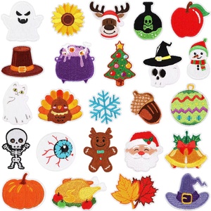 Cantidad Mínima de Pedido, Parches Bordados Personalizados con Forma de Halloween, Diseño de Insignias Bordadas para Ropa - Product Image 3