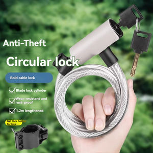 ตัวล็อคสายจักรยานแบบพกพาล็อกกันขโมยพร้อม2ปุ่มล็อคความปลอดภัยสำหรับรถจักรยานยนต์สกู๊ตเตอร์ - Product Image 2