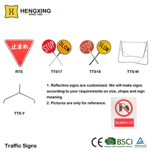 Strada su misura bianco rosso 150cm zincato <span class=keywords><strong>Post</strong></span> 45cm alluminio riflettente palmare <span class=keywords><strong>STOP</strong></span> SLOW segnaletica - Product Image 6