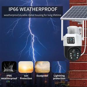 Caméra solaire Ptz V380 4mp 4G à double objectif Caméra Cctv de sécurité à double objectif Caméra 4G de <span class=keywords><strong>surveillance</strong></span> alimentée en extérieur Caméra solaire à double objectif 4G - Product Image 5