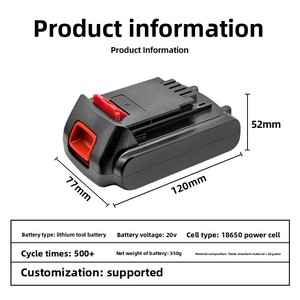 Venda Quente Transfronteiriça: Baterias Personalizadas por Atacado para Ferramentas Elétricas BLACK & DECKER 18V/20V - Product Image 4