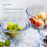 Bol en verre transparent pour cuisine résistant aux hautes températures pour la cuisson grand four à micro-ondes bol ustensiles de cuisine ménagers