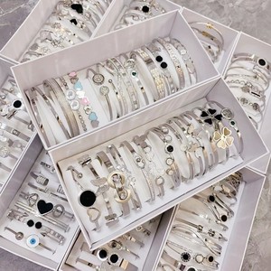 Nhà Máy Bán Buôn Không Thấm Nước Đồ Trang Sức Thời Trang Bạc Vòng Đeo Tay Chất Lượng Cao Ngẫu Nhiên Hỗn Hợp Bangles Thép Không Gỉ Bangles Set - Product Image 3