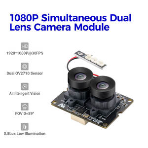 UVC OV2710 Cmos <strong>Sensor</strong> 0.5Lux Low Illumination Camera Binocular Module Board1080P USB 3D Depth Infrared Dual Lens Camera Module - Product Image 2