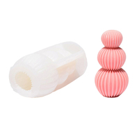 Moule en silicone économique pour bougies, savons et ornements faits main, motif classique 3D populaire, 3 boules de fil articulées