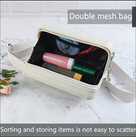 Étui de rangement pour maquillage en forme de valise, étanche, à fermeture éclair, mini-coque rigide, tendance, vente chaude, marque privée