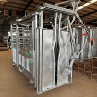 Cage de manipulation pour bétail avec porte frontale et portes latérales pour le traitement médical des animaux