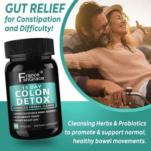 Suplemento Premium para la Desintoxicación del Colon, 30 Cápsulas para el Acumulo de Gas en el Estómago, Apoyo para la Salud Intestinal, Cápsulas para la Desintoxicación del Colon - Product Image 3