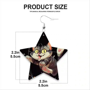 Leather <b>Star</b> <b>Fashion</b> Earrings - Product Image 6