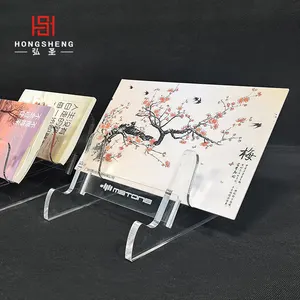 Book CD Blank Office Bookshelf Clear Display Stand Book Holder Plastic Acrylic Book Easel Table Desk Display Stand