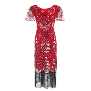 Ecoparty Styles personnalisés quantité minimale de commande 12pcs 1920er Flapper Kleid Mit Paillettenverzierung Und Quastensaum Abendkleider Ballkleid Mit Ku - Product Image 5