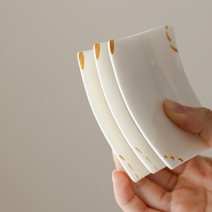 Sottobicchiere <span class=keywords><strong>e</strong></span> Piattino in Porcellana Bianca Anti-scottatura, Tappetino Termoisolante per Tè, Utensili in Ceramica per Tè Kung Fu, Sottobicchiere Bianco Giada - Product Image 3