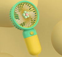 Ventilador Eléctrico de Mano con Diseño de Flores y Frutas, Pequeño y Portátil, Personalizable OEM, Promoción de Verano