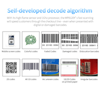 Scanner de codes à barres de bureau, lecteur de codes à barres QR filaire USB mains libres, détection d'image de code à barres 1D 2D pour entrepôt, supermarché