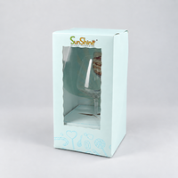 Boîtes à gâteaux en verre à vin personnalisées de haute qualité en gros, emballage en papier avec logo imprimé, boîtes à cupcakes en carton blanc avec fenêtre
