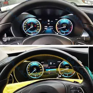 مجموعة شاشات LCD رقمية متعددة الوسائط للسيارة من Krando لمرسيدس بنز فئة C W205-من لوحة القيادة ولوحة التوصيل والتشغيل