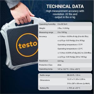 Juego de básculas para refrigerantes Testo 560i con control por aplicación y bolsa de transporte para pesaje de precisión - Product Image 5