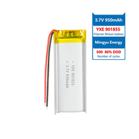 Batterie rechargeable au lithium polymère 3.7V/950mah du fournisseur personnalisé Batteries au lithium-ion à 901855 poches