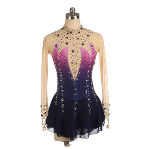 NEW Figure Skating Dress "rhapsody", Merlot Ice Skate Dress, Black - View #2