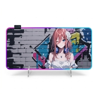 Tapis de souris de jeu Esports avec éclairage LED RGB, bords cousus, design FPS, caoutchouc naturel, protection contre les radiations