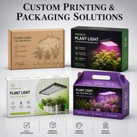 Boîte d'expédition en carton ondulé laminé mat personnalisée pour lampe de culture de plantes, emballage écologique pliable et vert