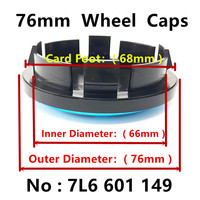 Tapas Centrales para Ruedas de Coche de 55 mm, 56 mm, 63 mm, 65 mm, 66 mm, 70 mm, 75 mm, 76 mm para VW CC Golf Polo Bora JETTA Passat, Accesorios para Tapas de Rueda