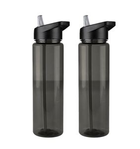 Bouteille d'eau de sport en plastique sans BPA avec paille - Product Image 2