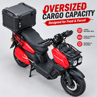 Scooter électrique de livraison de marchandises robuste avec barres anti-collision et grand coffre de rangement pour aliments