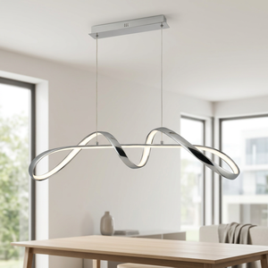 Modern Aluminum + Iron Long Shape Pendant <b>Light</b> 40W LED Dimmable Remote Control Middle Size 3000K-6000K for Living Room - Product Image 3