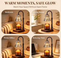 Lampe chauffe-bougie vintage avec minuterie et variateur d'intensité, hauteur réglable, cadeaux de Noël et d'anniversaire pour femmes, mamans, elle, cadeau de pendaison de crémaillère