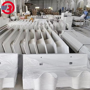 Lavabo Singolo e Doppio in <span class=keywords><strong>Corian</strong></span> Bianco, <span class=keywords><strong>Lavandino</strong></span> in Acrilico Puro per <span class=keywords><strong>Bagno</strong></span>, Lavabo in Superficie Solida - Product Image 3