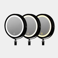 Miroir de maquillage cosmétique LED de table/bureau rotatif noir et blanc avec interrupteur tactile, personnalisable OEM/ODM avec logo Winway