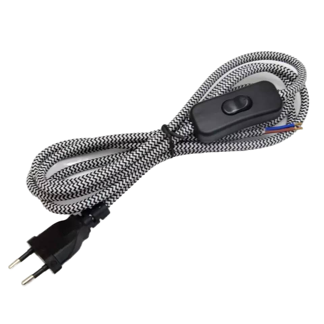 Colorful Electric Braided Power Cord 2*0.75mm² on Switch Extension Home Appliance Friendly Textile Wire Cable