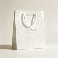 Bolsa de Regalo de Papel con Asas de Cuerda de Algodón, Impresión de Logotipo Personalizado, Ecológica, con Estampado Dorado en Relieve, para Promoción