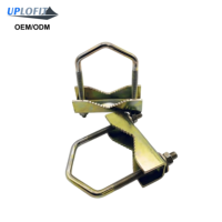 UPLOFIT M8 Collier de fixation en U en acier plaqué laiton à mâchoires dentelées pour usage industriel, fixation de mât d'antenne électrique et de tuyaux, 3,5 pouces