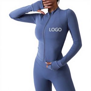 Ensemble de yoga pour femmes, 3 pièces, vêtements de sport, haut zippé, taille haute, tenue de fitness, ensemble de tenue de sport pour la salle de sport - Product Image 2