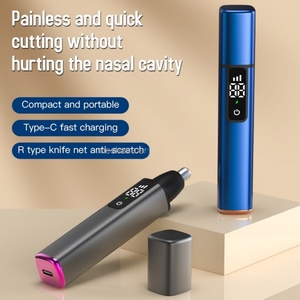 Tondeuse à poils de nez électrique rechargeable par USB avec écran numérique, rasoir pour hommes et femmes, utilisation domestique indolore, en plastique - Product Image 5