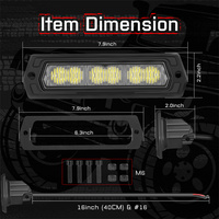 2PCS Feux de recul à montage encastré 7,8 pouces 6000K Lumière blanche Feux de recul 12V Barre LED pour remorque Camion Tout-terrain