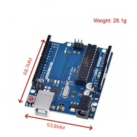 Placa de Desarrollo HKST ATMEGA328P Versión DIP Completamente Equipada con Convertidor DC/DC, Comunicación I2C y Cable para -R3
