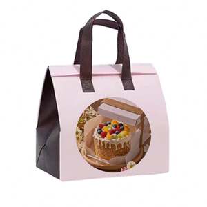 Bolsa Térmica Aislante Personalizada con Logotipo, Bolsa de Embalaje para Llevar Postres y Té con Leche, Bolsa Refrigerante con Aislamiento de Papel de Aluminio - Product Image 1