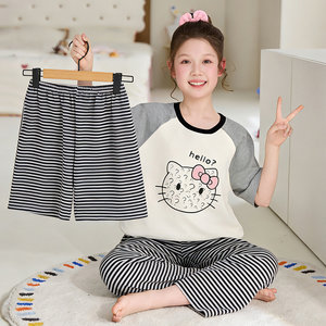 Vente directe d'usine, pyjamas pour enfants sur mesure, 100% coton, doux et chauds, imprimés de dessins animés, vêtements de détente pour garçons et filles, vêtements d'été - Product Image 3